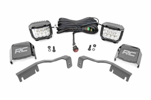 Rough Country - 71068 | Rough Country LED Ditch Light Kit For Nissan Frontier | 2022-2023 | 3 Inch Osram Wide Angle Series