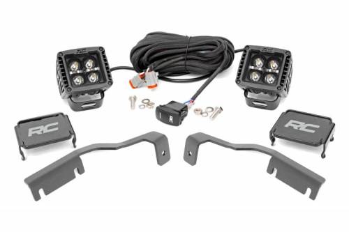 Rough Country - 71066 | Rough Country LED Ditch Light Kit For Nissan Frontier | 2022-2023 | Black Series White DRL