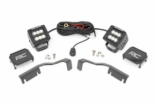 Rough Country - 71065 | Rough Country LED Ditch Light Kit For Nissan Frontier | 2022-2023 | Black Series Flood Beam