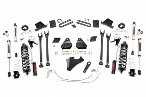 Rough Country - 52758 | Rough Country 6 Inch Coilover Conversion Lift Kit With 4 Link Setup For Ford F-250 Super Duty | 2015-2016 | No Rear Factory Springs, Rear V2 Shocks