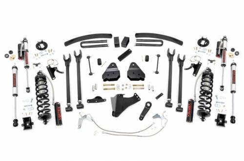 Rough Country - 58459 | Rough Country 6 Inch Coilover Conversion Lift Kit With 4-LinK Setup For Ford F-250/F-350 Super Duty | 2008-2010 | Diesel, Rear Vertex Shocks