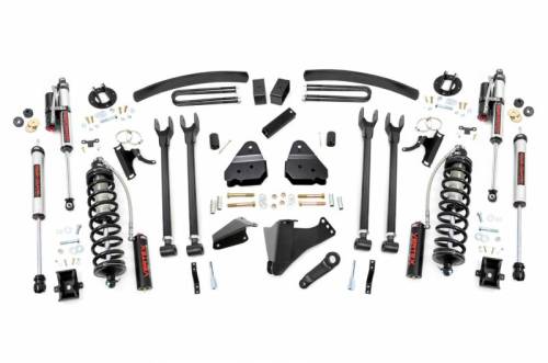 Rough Country - 58058 | Rough Country 6 Inch Coilover Conversion Lift Kit With 4 Link Setup For Ford F-250/F-350 Super Duty | 2005-2007 | Diesel, Rear Factory Springs, Rear Vertex Shocks