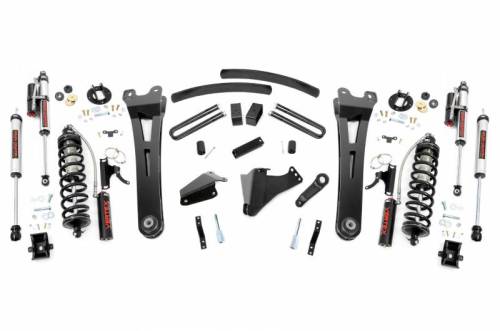 Rough Country - 53658 | Rough Country 6 Inch Coilover Conversion Lift Kit With Radius Arm For Ford F-250/F-350 Super Duty | 2005-2007 | Diesel, Rear V2 Shocks