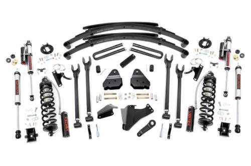 Rough Country - 58259 | Rough Country 6 Inch Coilover Conversion Lift Kit With 4 Link Setup For Ford F-250/F-350 Super Duty | 2005-2007 | Diesel, Rear Vertex Shocks