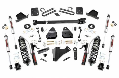 Rough Country - 55058 | Rough Country 4.5 Inch Coilover Conversion Lift Kit For Diesel Ford F-250/F-350 Super Duty | 2017-2022 | 3.5" Axle, Rear V2 Shocks, Driveshaft