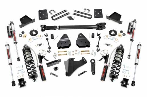 Rough Country - 50659 | Rough Country 4.5 Inch Coilover Conversion Lift Kit For Diesel Ford F-250/F-350 Super Duty | 2017-2022 | 4" Axle, Rear Vertex Shocks, Driveshaft