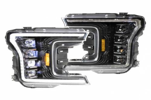 Morimoto - LF501.2-ASM | Morimoto XB LED Headlights With Amber Side Marker, Sequential Turn Signal, White DRL For Ford F-150 | 2018-2020 | Pair, Gen 2