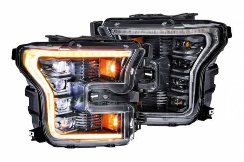 Morimoto - LF502-A.2-ASM | Morimoto XB LED Headlights With Amber Side Marker, Sequential Turn Signal, Amber DRL For Ford F-150/F-150 Raptor | 2015-2019 | Pair, Gen 2