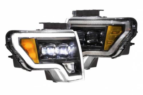 Morimoto - LF506-ASM | Morimoto XB LED Headlights With Amber Side Marker, Sequential Turn Signal, White DRL For Ford F-150 | 2009-2014 | Pair