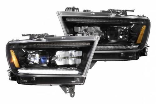 Morimoto - LF523-ASM | Morimoto XB LED Headlights With Amber Side Marker, Sequential Turn Signal, White DRL For Dodge Ram 1500 | 2019-2022 | Pair, Gen 2