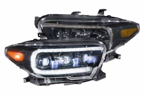 Morimoto - LF530.2-ASM | Morimoto XB LED Headlights With Amber Side Marker, Sequential Turn Signal, White DRL For Toyota Tacoma | 2016-2021 | Pair, Gen 2