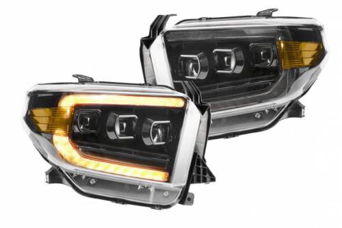 Morimoto - LF532.2-A-ASM | Morimoto XB LED Headlights With Amber Side Marker, Sequential Turn Signal, Amber DRL For Toyota Tundra | 2014-2021 | Pair, Gen 2