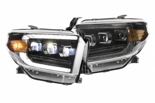 Morimoto - LF532.2-ASM | Morimoto XB LED Headlights With Amber Side Marker, Sequential Turn Signal, White DRL For Toyota Tundra | 2014-2021 | Pair, Gen 2