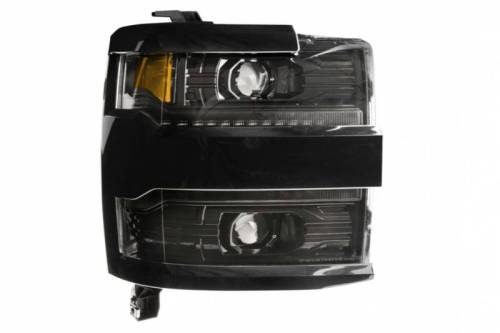 Morimoto - LF541.B | Morimoto XB LED Headlights Grille Trim Bezel Black/Unfinished For Chevrolet Silverado HD | 2015-2019 | Pair