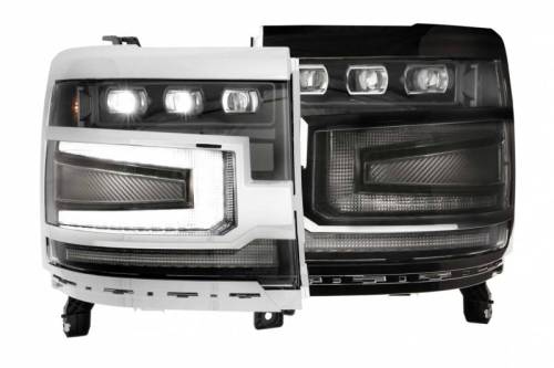 Morimoto - LF542-ASM | Morimoto XB LED Headlights With Amber Side Marker, Sequential Turn Signal, White DRL For Chevrolet Silverado 1500 | 2016-2018 | Pair, NO Grille Trim Bezels