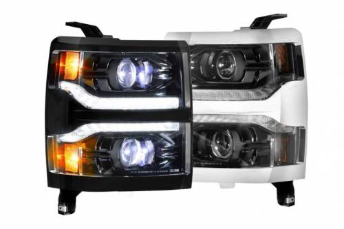 Morimoto - LF543 | Morimoto XB LED Headlight With Sequential Turn Signal, White DRL For Chevrolet Silverado 1500 | 2014-2015 | Pair, NO Grille Trim Bezels