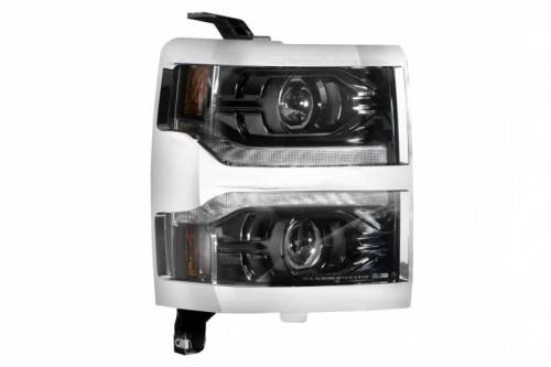 Morimoto - LF543.C | Morimoto XB LED Headlights Grille Trim Bezel Chrome For Chevrolet Silverado 1500 | 2014-2015 | Pair