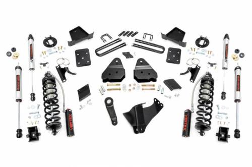 Rough Country - 53058 | Rough Country 4.5 Inch Coilover Conversion Lift Kit For Ford F-250 Super Duty | 2011-2014 | No Rear Factory Springs, V2 Monotube Shocks