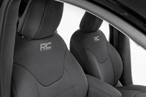 Rough Country - 91048 | Rough Country Front Seats And Rear Bench Seat Neoprene Covers For Jeep Cherokee KL 2/4WD | 2014-2022