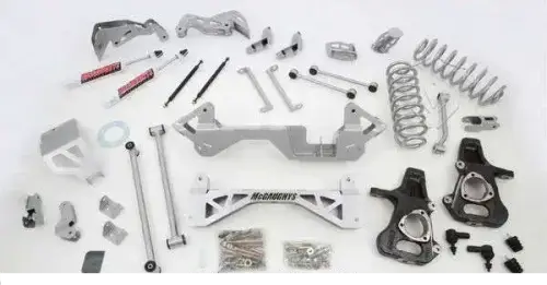 McGaughys Suspension Parts - 50777 | McGaughys 7 to 9 Inch (s/s Silver) Lift Kit 2014-2018 GM Truck 1500 2WD STAMPED STEEL or ALUMINUM factory control arms only