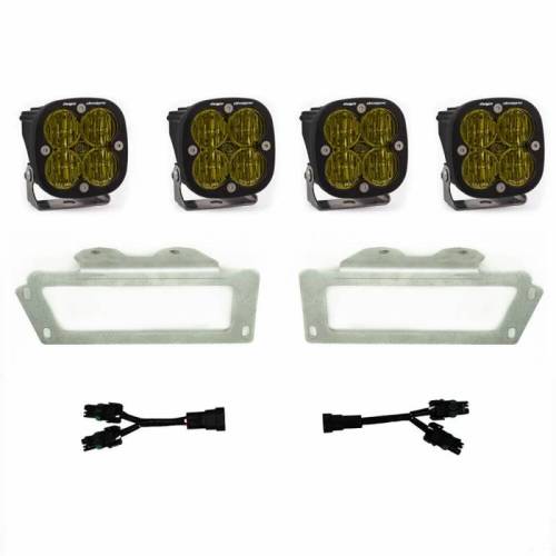 Baja Designs - 447719 | Baja Designs Squadron SAE Pocket Kit Amber Fog Lights For Dodge Ram 1500 / Ram 2500/3500 | 2009-2018