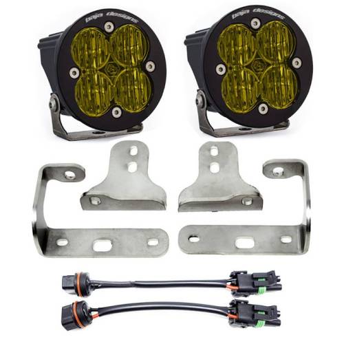 Baja Designs - 447722 | Baja Designs Squadron-R SAE Pocket Kit Amber Fog Lights For Jeep Gladiator/Wrangler JL | 2018-2022