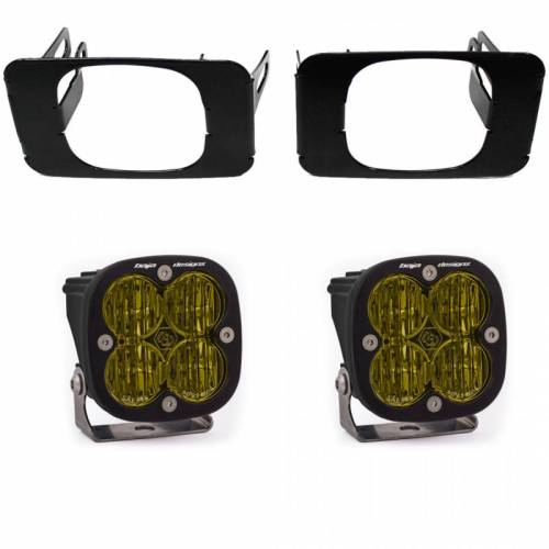 Baja Designs - 447718 | Baja Designs Squadron SAE Pocket Kit Amber Fog Lights for Ford F-150, F-250/F-350 Super Duty | 2015-2021