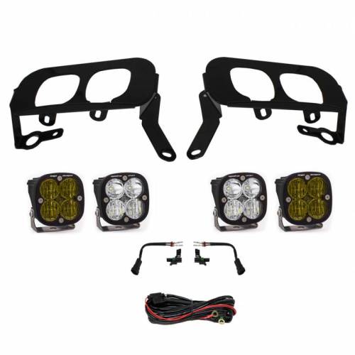 Baja Designs - 447531 | Baja Designs Squadron Sport/SAE Dual Pocket Kit White & Amber Fog Lights For Chevrolet Silverado/GMC Sierra 1500 | 2014-2015