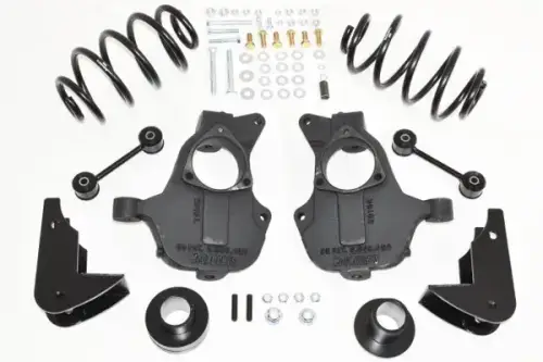 McGaughys Suspension Parts - 34216 | McGaughys 3 to 4 Inch Front / 5 Inch Rear Lowering Kit 2014-2020 GM SUV 1500 2WD Non-Auto Ride