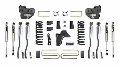 MaxTrac Suspension - K947541FL | 4 Inch Suspension Lift Kit w/ 4 Link & Fox Shocks (2019-2022 Ram 3500 4WD | NON Air Ride)