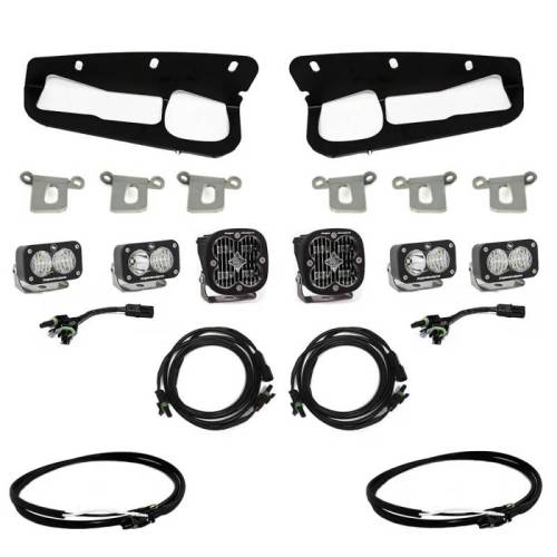 Baja Designs - 447761UP | Baja Designs Squadron SAE/S2 Sport Pocket Kit Fog Lights With Upfitter Connector For Ford Bronco | 2021-2022