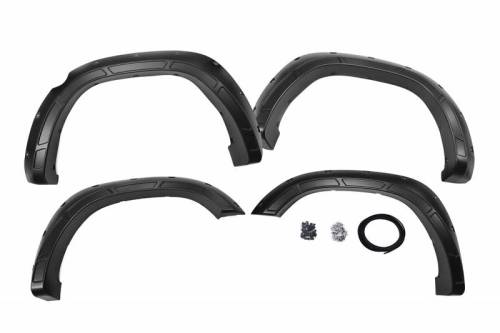 Rough Country - A-D10914 | Rough Country Defender Pocket Fender Flares For Ram 1500 2/4WD | 2019-2023 | Flat Black