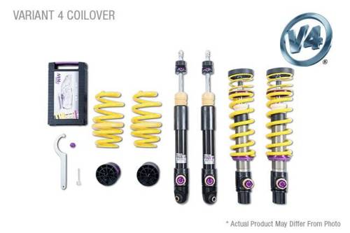 KW Suspension - 3A771074 | KW V4 Coilover Kit Bundle (911 (991) Turbo, Turbo S, Coupe & Cabrio With PASM, with PDCC)