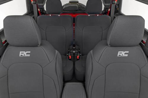 Rough Country - 91050 | Rough Country Neoprene Front And Rear Seat Covers For Ford Bronco 2 Door | 2021-2023