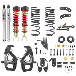 Belltech - 1062SPC | Belltech 3 to 4 Inch Front / 4 to 5 Inch Rear Complete Lowering Kit with Height Adjustable Front Coilovers (2019-2023 Ram 1500 2WD/4WD)