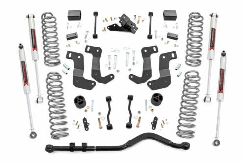 Rough Country - 79240 | Rough Country 3.5 Inch Lift Kit With Control Arm Drop Brackets For Jeep Wrangler 4xe | 2021-2023 | M1 Monotube Shocks