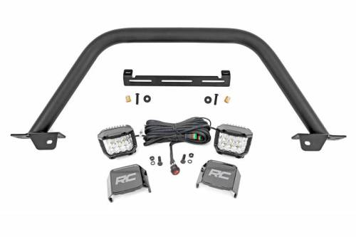 Rough Country - 51114 | Rough Country OE Modular Bumper Safari Bar Kit For Ford Bronco | 2021-2023 | Pair Of 3 Inch Osram Wide Angle Series LED Lights