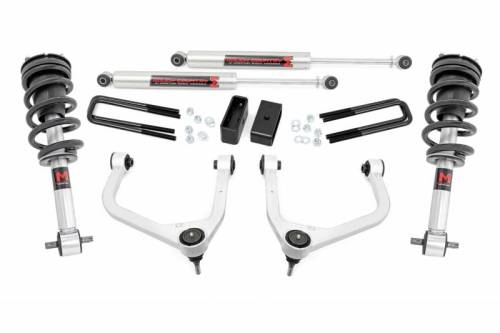 Rough Country - 29540 | Rough Country 3.5 Inch Lift Kit For Chevy Silverado 1500 2/4WD | 2019-2024 | With Factory Multi-Leaf Pack, M1 Struts, M1 Rear Shocks