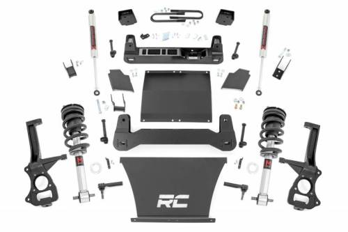 Rough Country - 21640 | Rough Country 6 Inch Lift Kit For Chevrolet Silverado 1500 2/4WD | 2019-2024 | 4.3L, 5.3L, 6.2L Engine, Mono-Leaf Spring, M1 Struts, M1 Rear Shocks