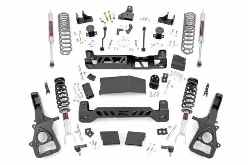 Rough Country - 33440 | Rough Country 6 Inch Lift Kit For Ram 1500 4WD | 2019-2023 | WITHOUT 22" Factory Wheels, Front M1 Monotube Strut, Rear M1 Shock & Variable Rate Coils