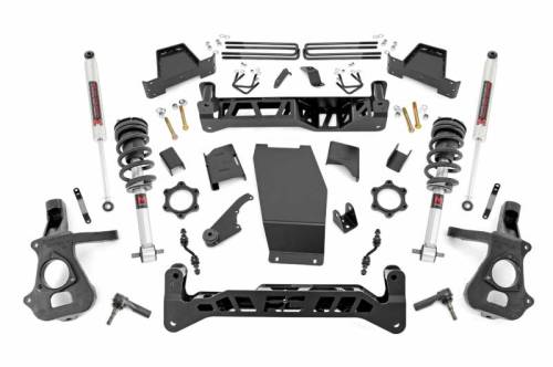 Rough Country - 22840 | Rough Country 7 Inch Lift Kit For Chevrolet Silverado / GMC Sierra 1500 4WD | 2014-2018 | With Stock Cast Steel Control Arm, Front M1 Struts, M1 Rear Shocks