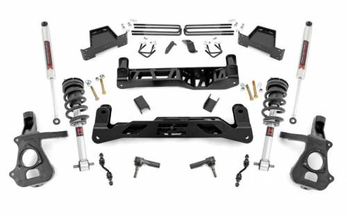 Rough Country - 23740 | Rough Country 7 Inch Lift Kit Chevrolet Silverado / GM Sierra 1500 2WD | 2014-2018 | With GM Control Arm Cast Steel, Front M1 Struts, M1 Shocks