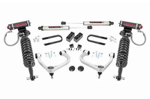 Rough Country - 41457 | Rough Country 3 Inch Lift Kit For Ford F-150 4WD | 2021-2024 | Front Vertex Coilovers, Rear V2 Shocks