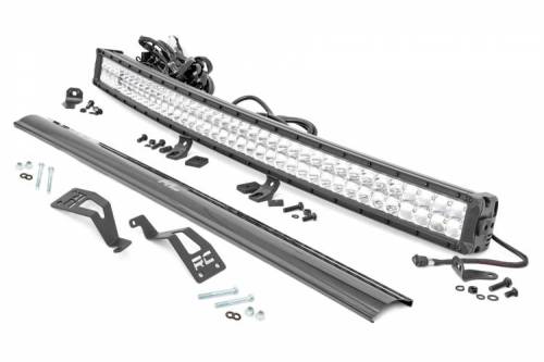 Rough Country - 97039 | Rough Country Front Mount 40 Inch LED Light Bar Kit For Can-Am Commander / Maverick | 2014-2020 | Dual Row, Chrome Series With White DRL