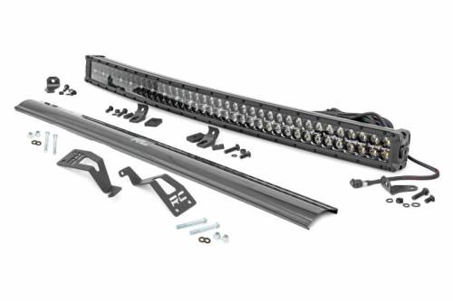 Rough Country - 97037 | Rough Country Front Mount 40 Inch LED Light Bar Kit For Can-Am Commander / Maverick | 2014-2020 | Dual Row, Black Series With White DRL