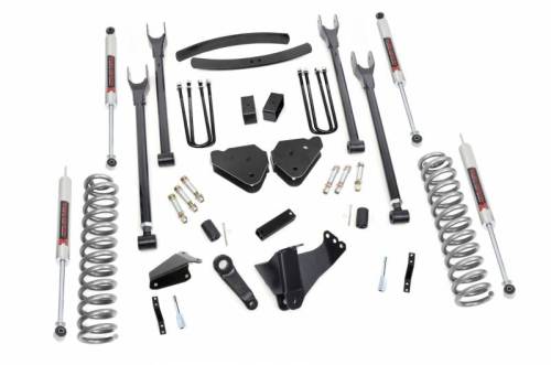 Rough Country - 58140 | Rough Country 6 Inch Lift Kit For Ford  F-250/F-350 Super Duty | 2005-2007 | Gas, M1 Shock, Rear Factory Overload Springs