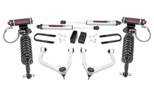 Rough Country - 28257 | Rough Country 3.5 Inch Lift Kit For Chevrolet Silverado 1500 2/4WD | 2019-2024 | Factory Mono-Leaf Springs, Vertex Coilovers & V2 Rear Shocks