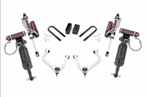 Rough Country - 28250 | Rough Country 3.5 Inch Lift Kit For Chevrolet Silverado 1500 2/4WD | 2019-2024 | Factory Mono-Leaf Springs, Vertex Coilovers & Vertex Shocks