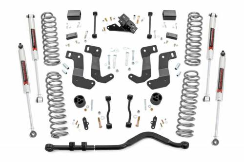 Rough Country - 66840 | Rough Country 3.5 Inch Lift Kit With Control Arm Drop Brackets For Jeep Wrangler JL Unlimited | 2018-2023 | M1 Monotube Shocks