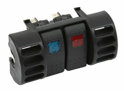 Daystar Suspension - KJ71036BK | Air Vent Switch Panel - Includes Blue and Red Switch (1997-2006 Wrangler TJ, 1984-2001 XJ Cherokee)